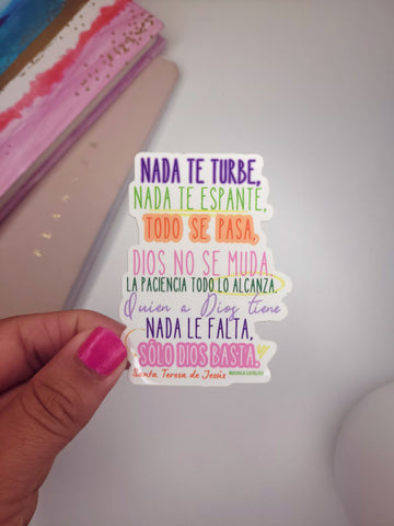 Sticker: Nada te turbe