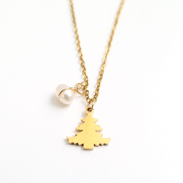 Cadena con Árbol de Navidad y Perla