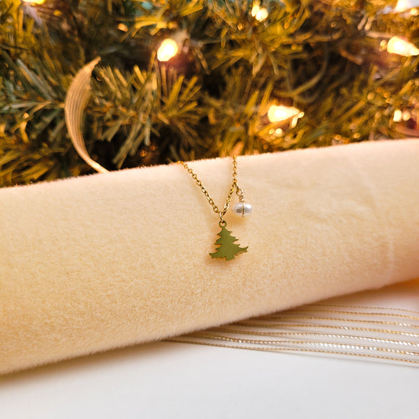 Cadena con Árbol de Navidad y Perla