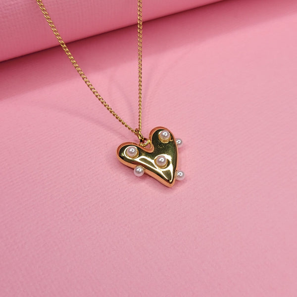 Cadena: Corazón perlado