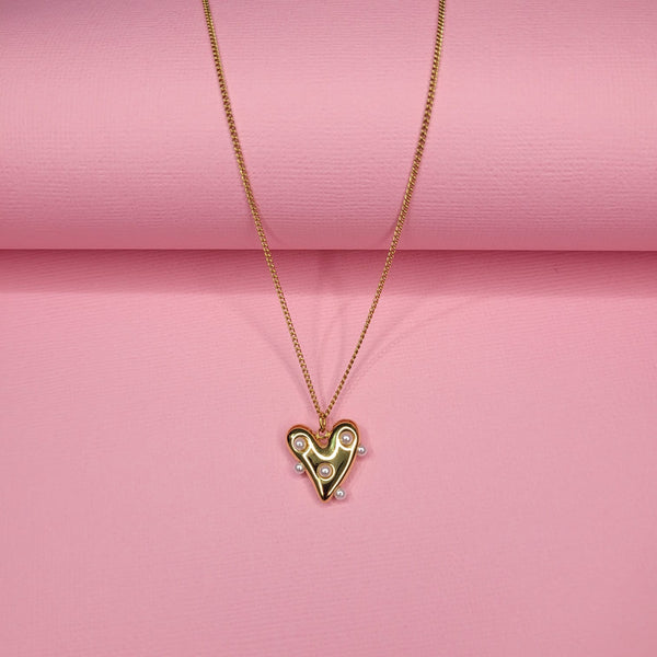 Cadena: Corazón perlado