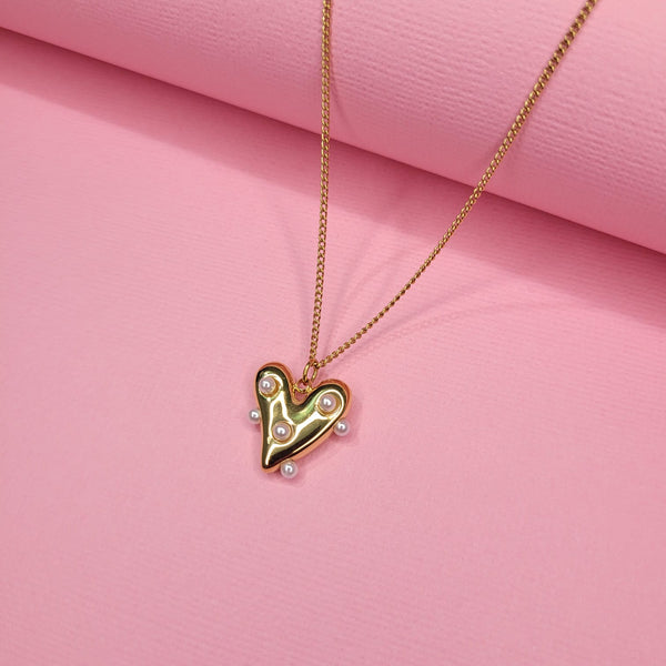 Cadena: Corazón perlado