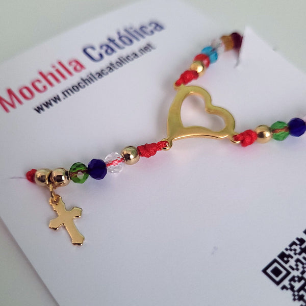 Pulsera- rosario con cristales de colores