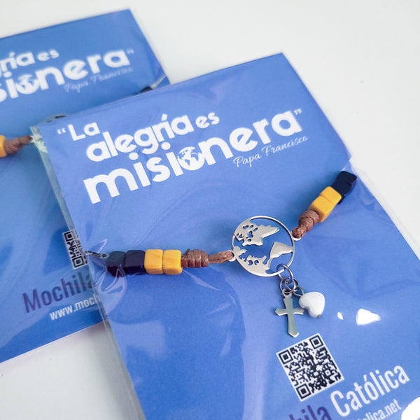 Pulsera: "La alegría es misionera" (rediseño)