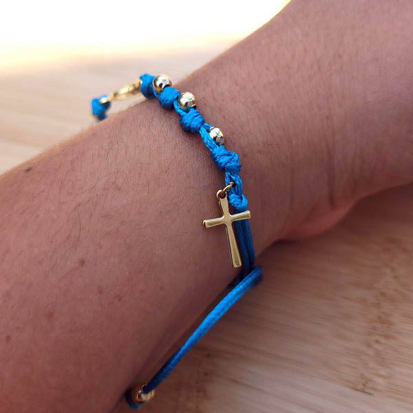 Denario-pulsera con conector de la Virgen María